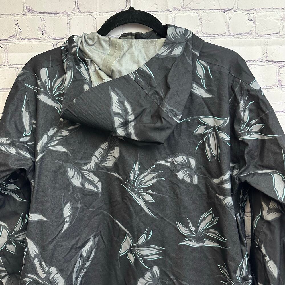 Burton Black & White Floral Hooded Jacket Women's Small Lightweight Layering - Picture 5 of 11